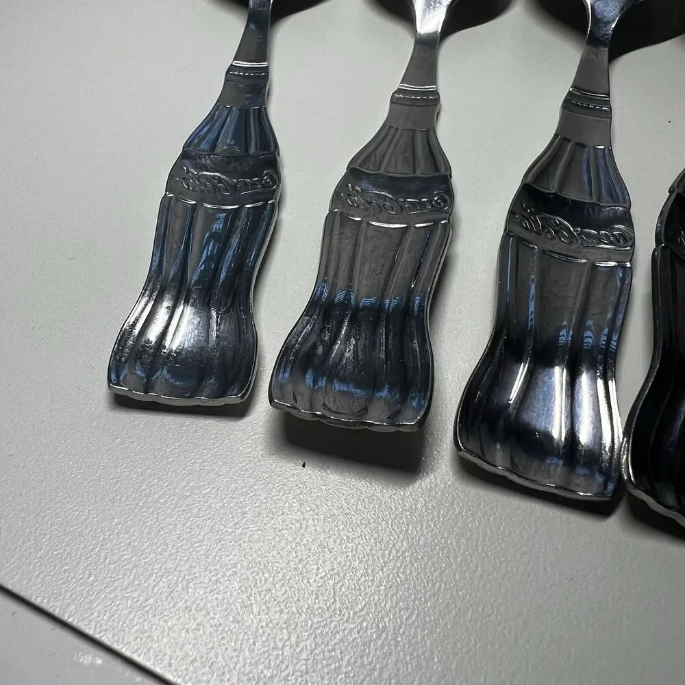 Lot of 7 Vtg Gibson Coca Cola Stainless Steel Tablespoons Spoons Coke Bottle 7